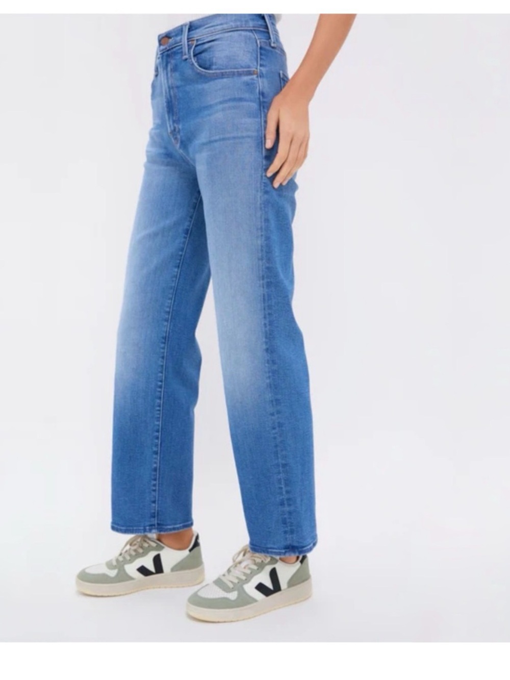 MOTHER The Rambler Flood High Waist Crop Wide Leg Jeans (Out of the Blue) sz 27